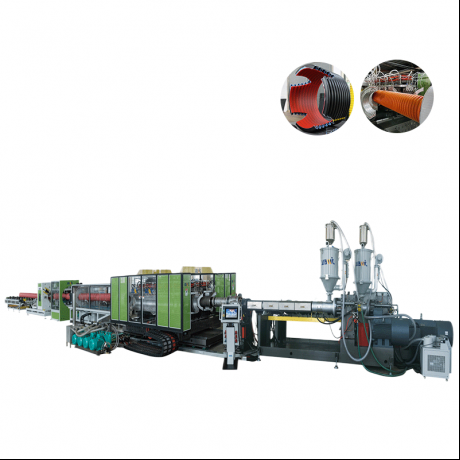 HDPE / PP / PVC Horizontal Type Double Wall Corrugated Bomba Extrusion Line